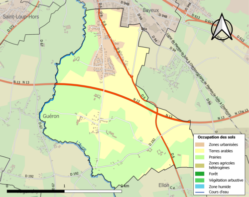 Plan de la commune de Monceaux-en-Bessin